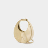 Mini Moon Split 米色皮制手拿包