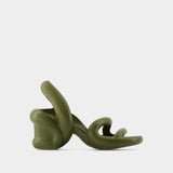 Kobarah Jasper 绿色光面小牛皮凉鞋