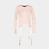 Bow Tail Easy Long Sleeve T-Shirt - Simone Rocha - Synthetic - Pink