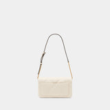 Kira Diamond Quilt Wallet On Chain - Tory Burch - Leather - White
