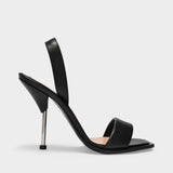 Sandals黑色羊皮凉鞋高跟鞋