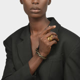 Asclepios Ring 金色金属戒指