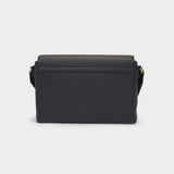 Medium Note 中号黑色皮制Vintage格纹斜挎包