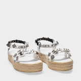 Toga Pulla Aj1110 - White Leather 厚底凉鞋 草编鞋正品