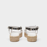 Toga Pulla Aj1110 - White Leather 厚底凉鞋 草编鞋正品