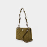 Kira Diamond Small Shoulder Bag - Tory Burch - Leather - Green