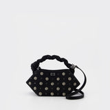 Bou Mini Flower Stud Purse - Ganni - Leather - Black