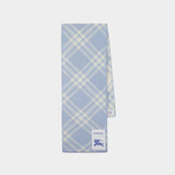 Mu Tri Bar Check Scarf - Burberry - Wool - Purple