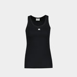 90's Rib T-Shirt - Courreges - Cotton - Black
