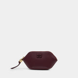 Bou Coin Purse - Ganni - Leather - Bordeaux