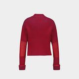 Sapa Knit W Zip Cardigan Knitwear - RAINS - Synthetic - Red
