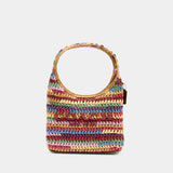 Large Weave Straw Brooklyn 28 Shoulder Bag - Coach - Leather - Multicolor