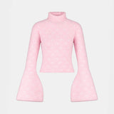 Fluffy Moon High Neck Hoodie - Marine Serre - Cotton - Pink