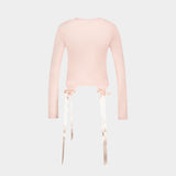 Bow Tail Easy Long Sleeve T-Shirt - Simone Rocha - Synthetic - Pink