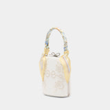 Floral Mini Bow Bag - SELF PORTRAIT - Linen - Ivory