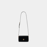 Charlie Small Shoulder Bag - Tory Burch - Leather - Black