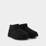 Classic Ultra 女士黑色羊毛雪地短靴