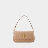 Kira Chevron Small Flap - Tory Burch - Beige - Leather