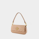 Kira Chevron Small Flap - Tory Burch - Beige - Leather