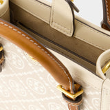 Tory Burch T Monogram 象牙色棉质迷你购物袋