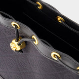 Tory Burch T Monogram 黑色棉质水桶包