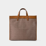 蔻驰 Coach Field 40 Tote 棕色涂层帆布皮质手提包