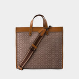 蔻驰 Coach Field 40 Tote 棕色涂层帆布皮质手提包