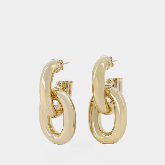 帕高 Paco Rabanne Hanging Hoops 金色金属耳环