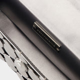 Button Baguette 银色金属斜挎包