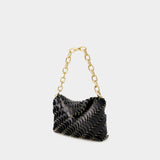 Le Sac Paco 黑色光面小牛皮手提包