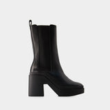 Clergerie Nolan1 Boots 黑色粒面小牛皮中筒靴