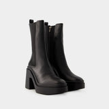 Clergerie Nolan1 Boots 黑色粒面小牛皮中筒靴