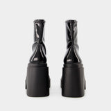 Clergerie Ninav Boots 黑色合成皮质粗跟短靴