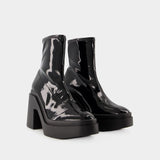 Clergerie Ninav Boots 黑色合成皮质粗跟短靴