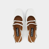 Carel Peche 漆面牛皮/牛仔面露跟玛丽珍鞋2023春季