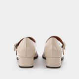 Carel Twiggy Babies 皮质方头粗跟玛丽珍鞋