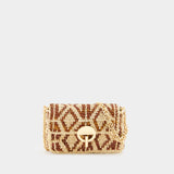 Nano Moon 棕色拉菲草斜挎包