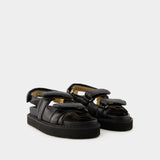 Isabel Marant Madee黑色皮质凉鞋