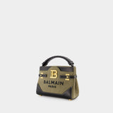 Balmain B-Buzz 22 卡其色帆布斜挎包