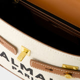 Balmain B-Buzz 23 米色帆布斜挎包