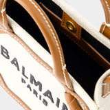 Balmain B-Army米色帆布迷你购物袋