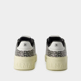 Balmain B-Court黑白纹皮质运动鞋