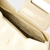 Bobo 米色光面小牛皮肩包