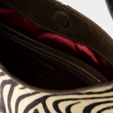 Big Hobo 米色斑马纹绒面小牛皮腋下包