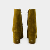 Celeste 卡其色皮质踝靴