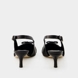 Abelia 黑色皮质凉鞋