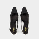 Abelia 黑色皮质凉鞋