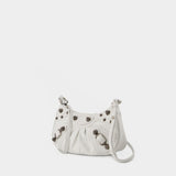 Balenciaga Le Cagole镜面白色皮质迷你链条钱包WOC包
