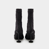 Carrera黑色袜靴高跟鞋