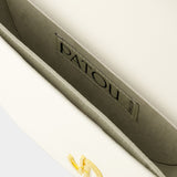 PATOU Le Petit Patou 小号白色光面小牛皮斜挎包